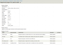 Overview page for Plugins