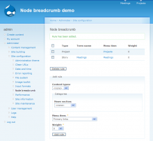 Administration page