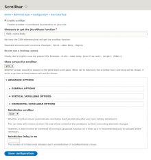 Scrollbar 8.x/9.x configuration page