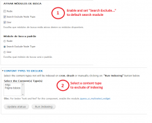 Enable this module and select content types to exclude of search indexing