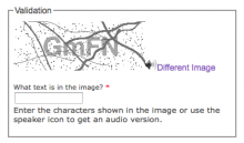 Screenshot of Securimage CAPTCHA