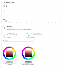 Settings page