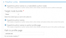 Enable and setting up biblio author node