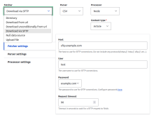 SFTP Feed Type configuration