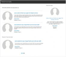 Testimonials page and blocks.