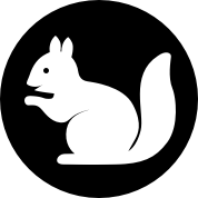 Icon of a Squirrel shape in a circle