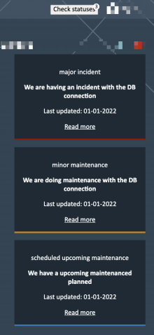 Widget showing button with counter + expanded messages