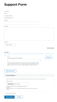 support form screenshot