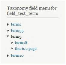 Taxonomy field menu