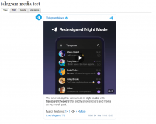 Telegram embedded post in an article