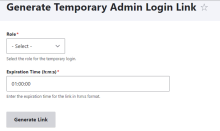 Temporary Admin Login link 