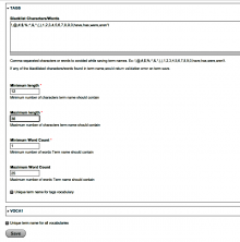 Term name validation settings