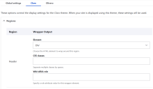 Theme region wrapper settings UI on Claro theme.