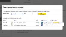 Czech Post package to post oin checkout page