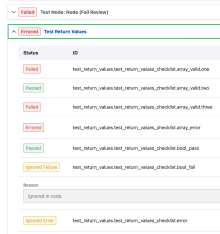 Screenshot of the admin ui to review failures and errors