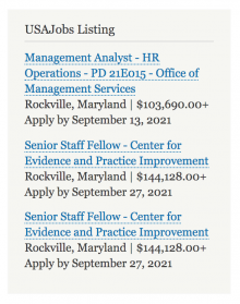USAJobs listing block example