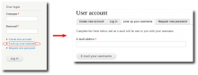 screenshots illustrating usage of Username Reminder 