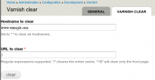 Varnish clear options from admin