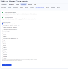 webform_allowed_charactersets - settings