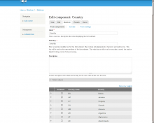 You can configure which countries are available for selection and in which order