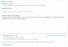 Admin settings for webform_waitlist module