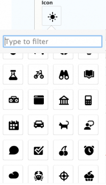 The iconpicker widget popover