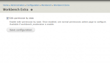 Administration settings page