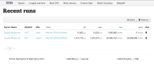 XHGuid Dashboard with samle runs.