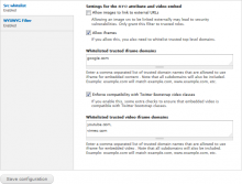 screenshot of configuration screen