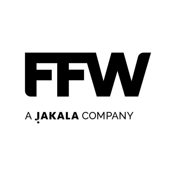 Black text on white background stating FFW, A Jakala Company