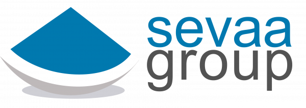Sevaa Group blue pie logo.
