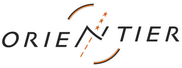 Logo with the word "Orientier" passing through compass and other way-finding imagery.