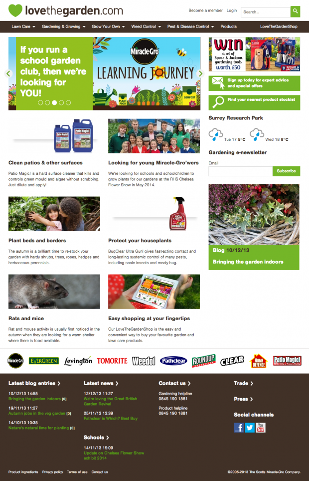Love the Garden UK homepage