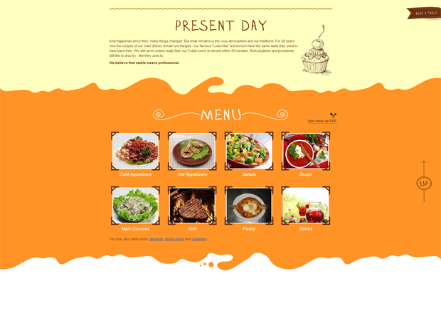 Cafe Stariy Bazar, Sochi - responsive one-page website with HTML5