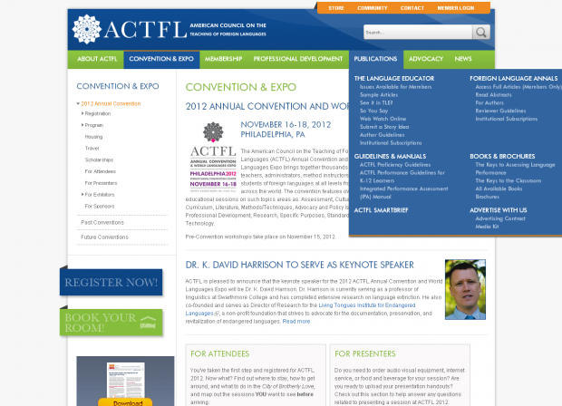 ACTFL Mega Menu