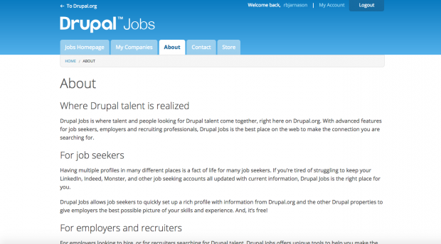 Drupal Job Board About page