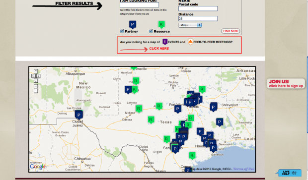 TexVet Interactive Map Screenshot