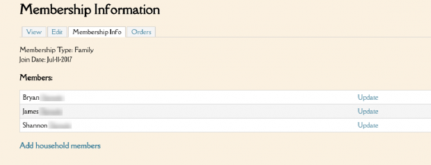 Self Servicing family memberships connected to CiviCRM