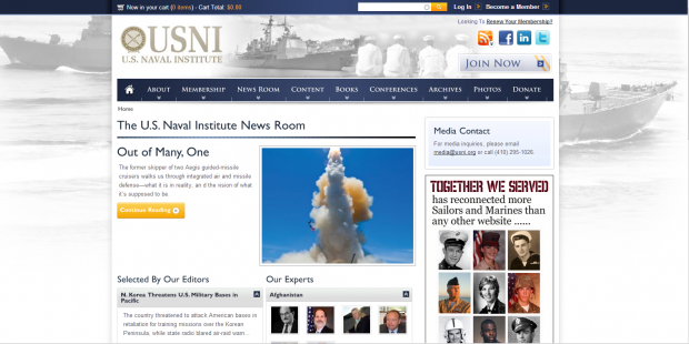 News page on USNI.org