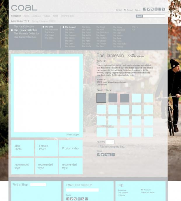 Coal - Product Landing Page (wireframe)