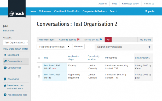 Convo dashboard