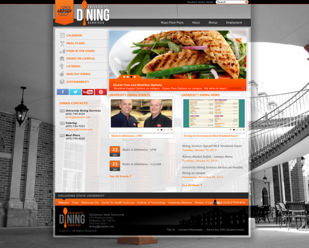 OSU Student Union Dining Homepage