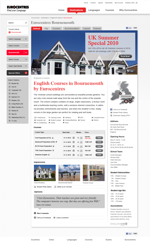 Language School Bournemouth Detail Page - Provided by Cando