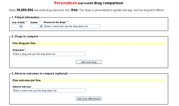 eHealthMe Real World Drug Comparison