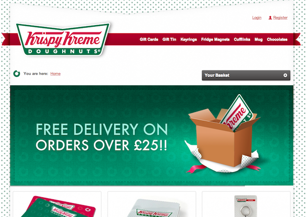 Krispy Kreme Gifts Store Home Page