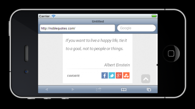 NobleQuotes.com snapshot of mobile page.