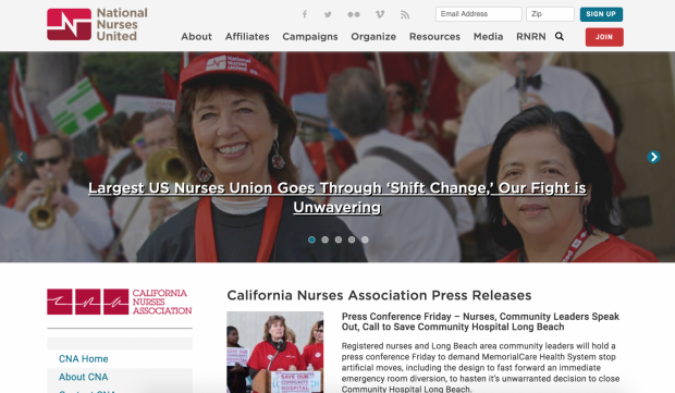National Nurses United California Nurses Association Page