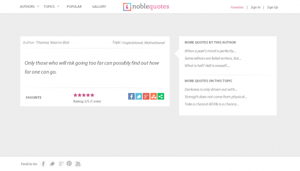 NobleQuotes.com snapshot of Quote node page.