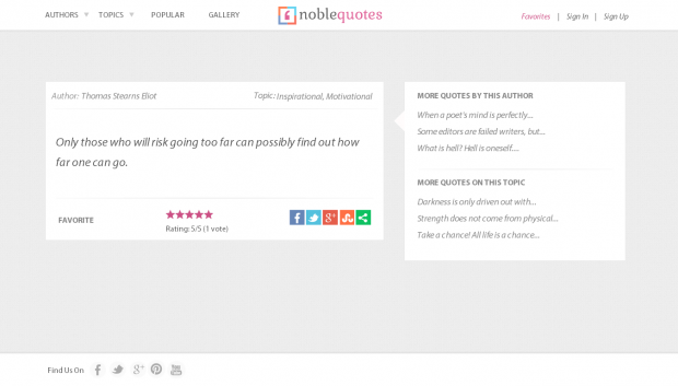Quote node page NobleQuotes.com snapshot of Quote node page.