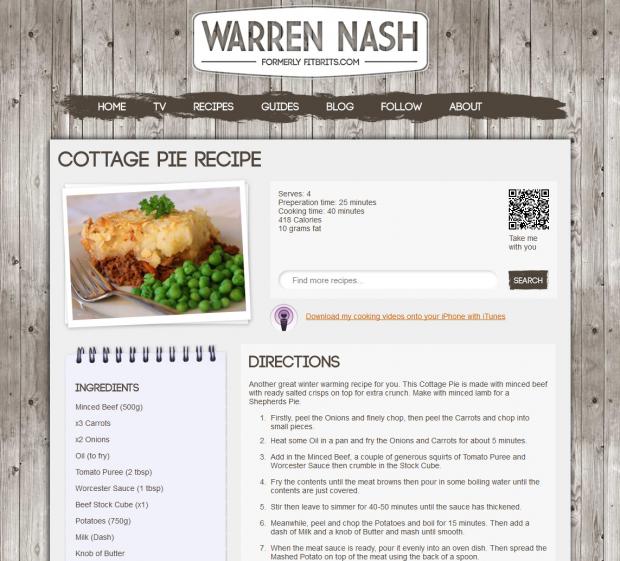 Warren Nash Recipe Page Warren Nash Recipe
